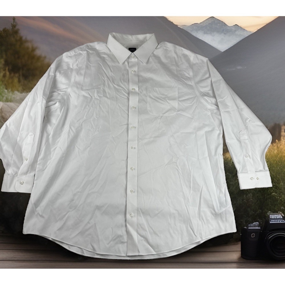 Brooks Brothers Mens White Pinpoint Oxford Dress Shirt 19-36/37 Office Business